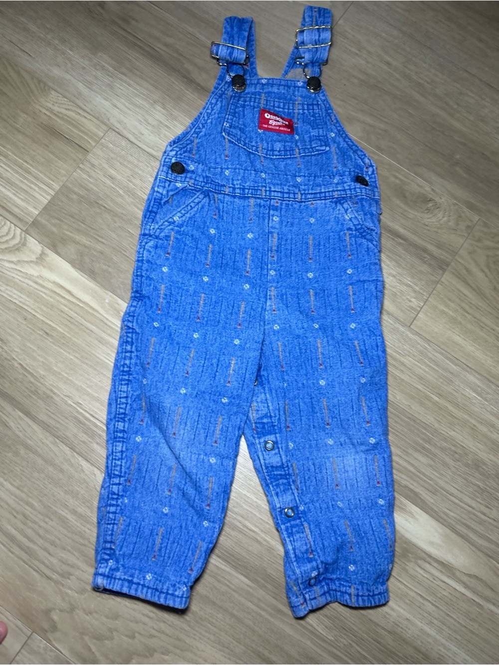 Gymboree Royal Blue Denim Overalls with Tiny Embroidered Dots
